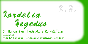 kordelia hegedus business card